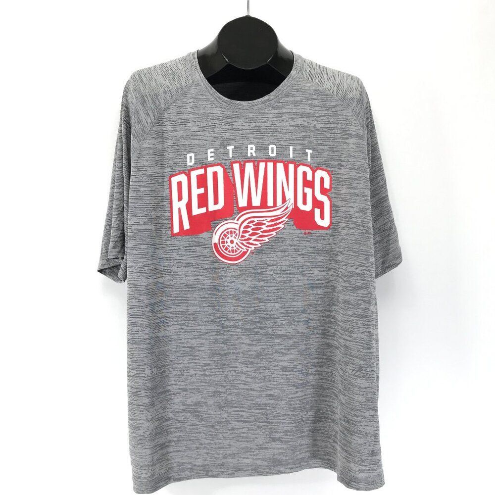 Fanatics Detroit Red Wings Performance Crew Neck T-Shirt Men's 2XL Gray Hockey